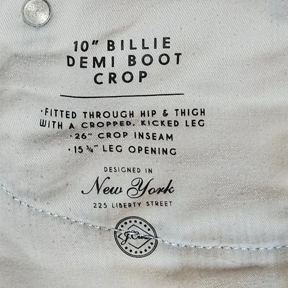 J. Crew Women's Billie Demi Boot Crop Re-Imagined Jeans Distressed Light Wash 30